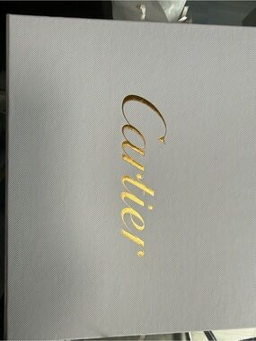 Cartier White Box with Gold Logo and bag.